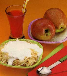 Receta de manzanas con queso y yogurt