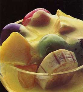 Receta de frutas con crema