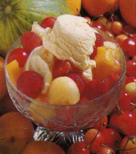 Receta de macedonia con helado