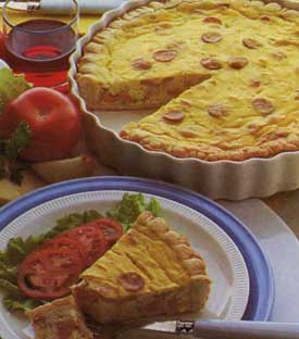 Receta de tarta de salchichas y cebolla