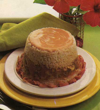 Receta de flan de arroz y champiñones