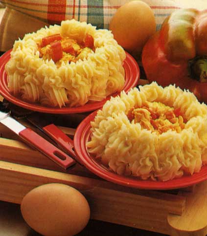 Receta de nidos de huevos y pimientos