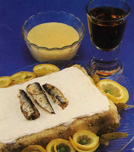 Receta de pan de patatas y sardinas
