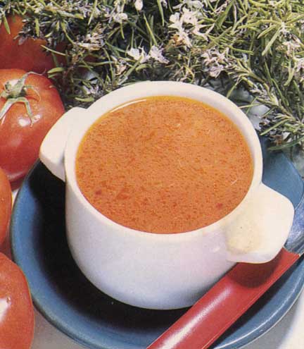 Receta de sopa de tomate al romero
