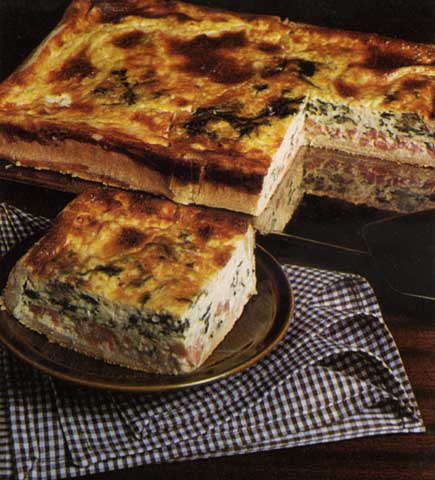 Receta de tarta de espinacas y jamón