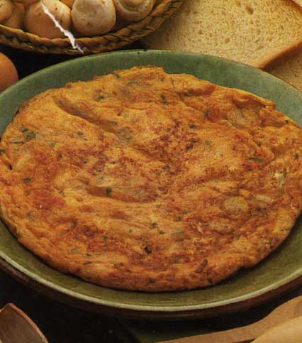 Receta de tortilla de champiñones panadera